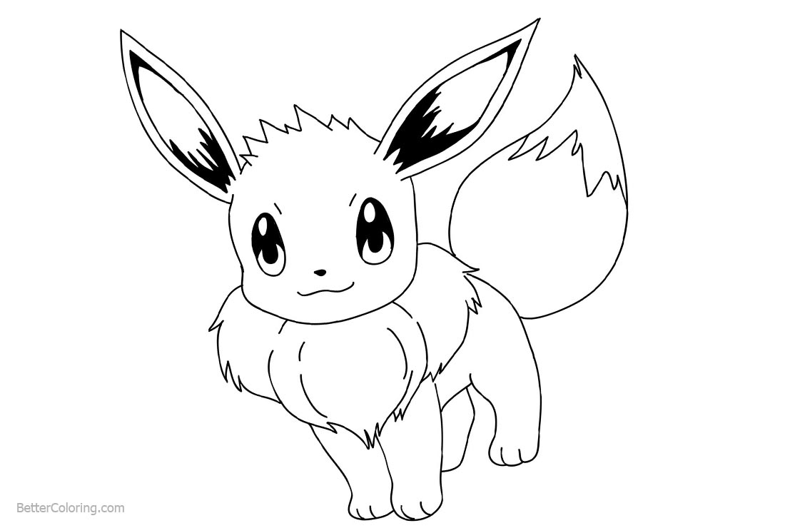 Eevee Coloring Pages Easy Drawing - Free Printable Coloring Pages