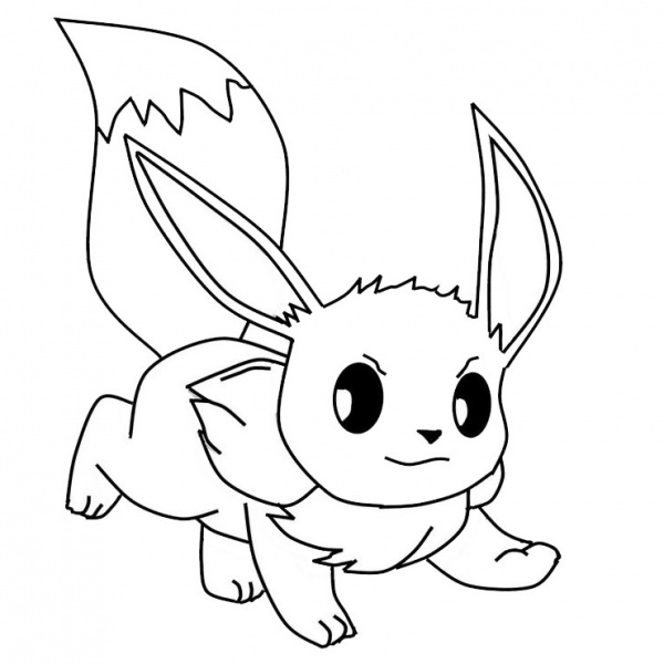 Eevee Coloring Pages Jumping - Free Printable Coloring Pages