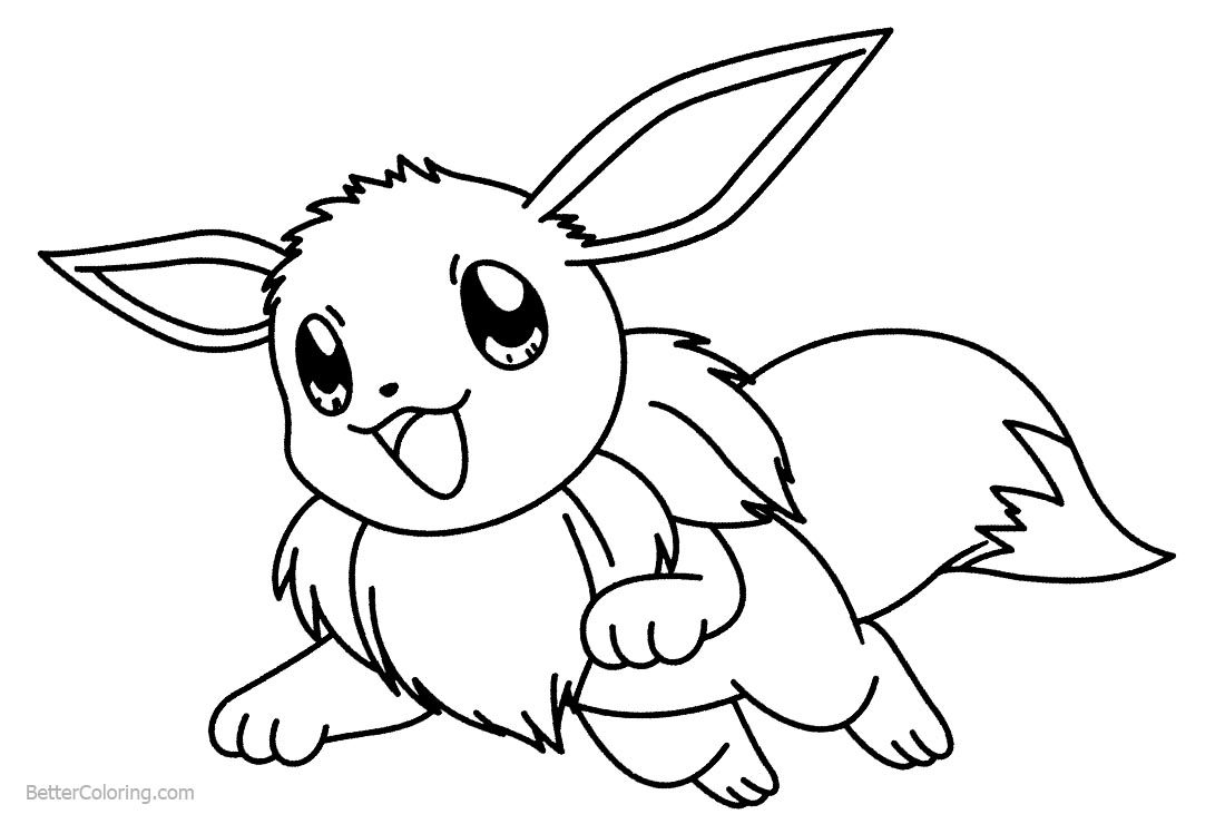 Eevee Coloring Pages Jumping Free Printable Coloring Pages