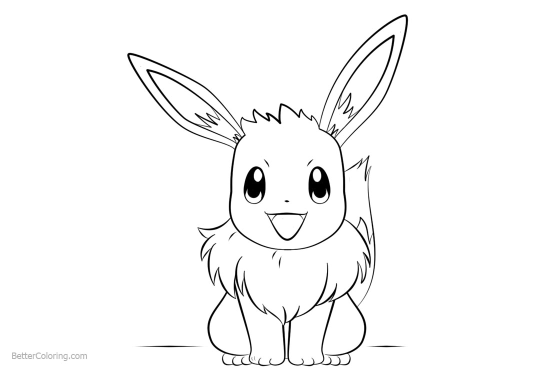 Eevee Coloring Pages Line Art - Free Printable Coloring Pages