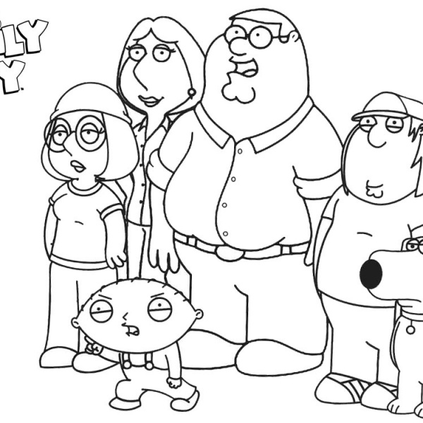 Family Guy Coloring Pages Characters Line Art - Free Printable Coloring ...