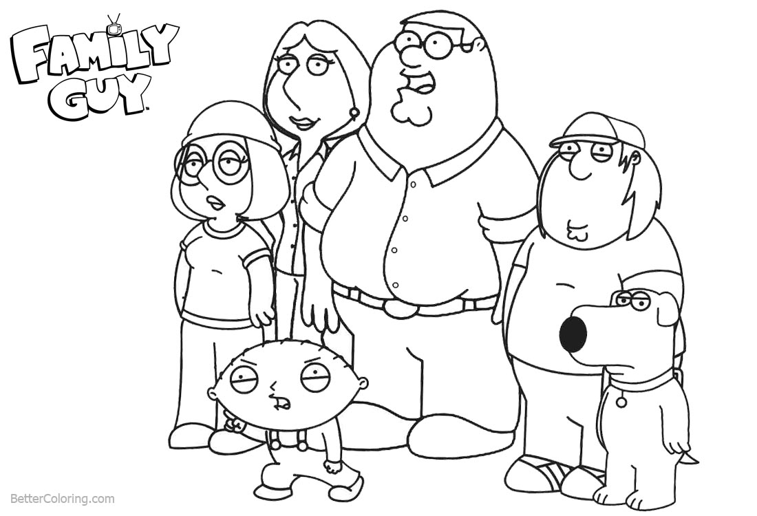 Family Guy Characters Coloring Pages Free Printable Coloring Pages