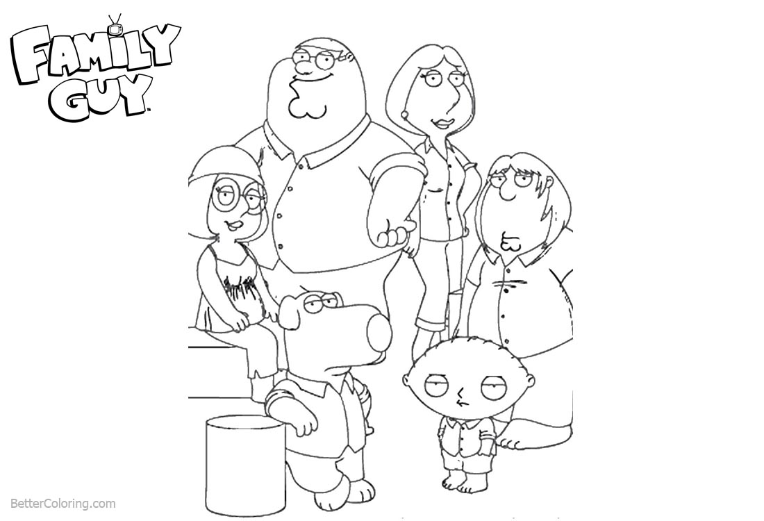 Family Guy Coloring Pages Characters - Free Printable Coloring Pages