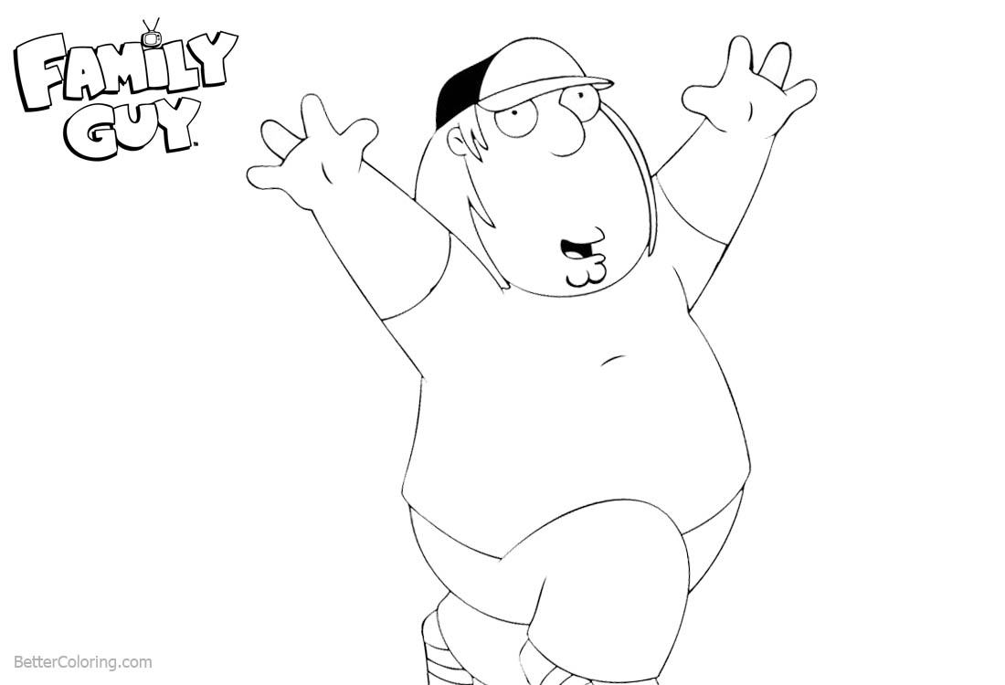 Family Guy Coloring Pages Chris Jumping - Free Printable Coloring Pages