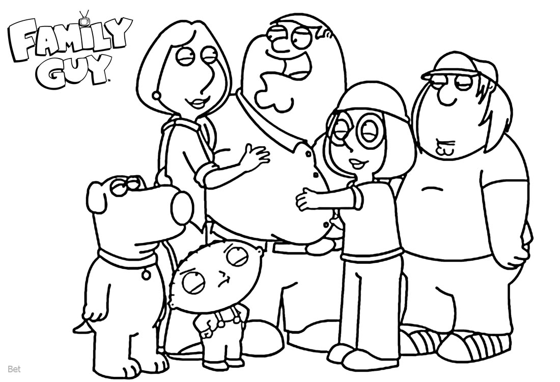 Family Guy Coloring Pages Family Members Free Printable