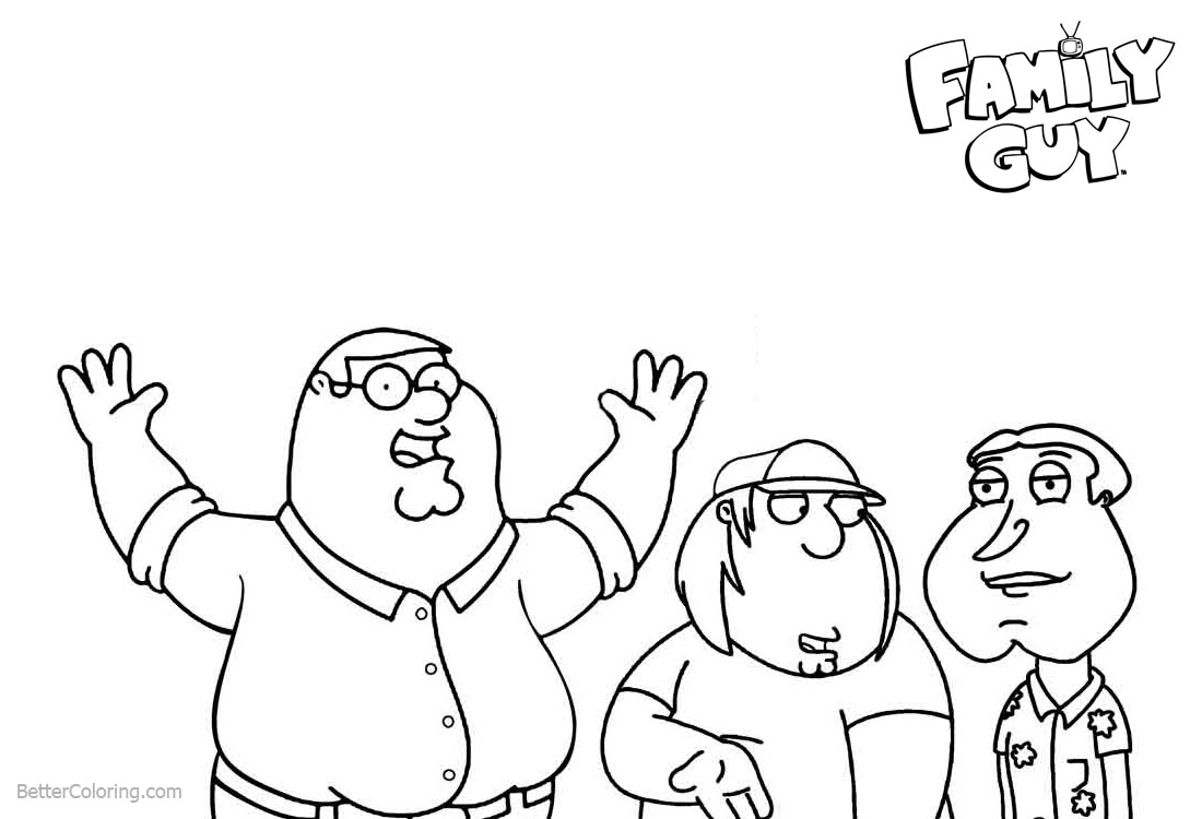 Family Guy Coloring Pages Glenn Chris and Peter - Free Printable ...