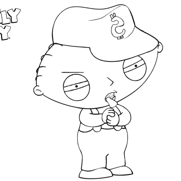 Family Guy Coloring Pages Baby Stewie Drink Milk - Free Printable