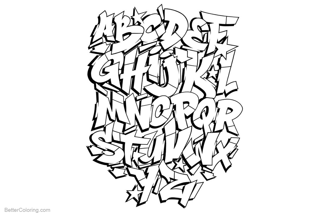 the alphabet in graffiti letters
