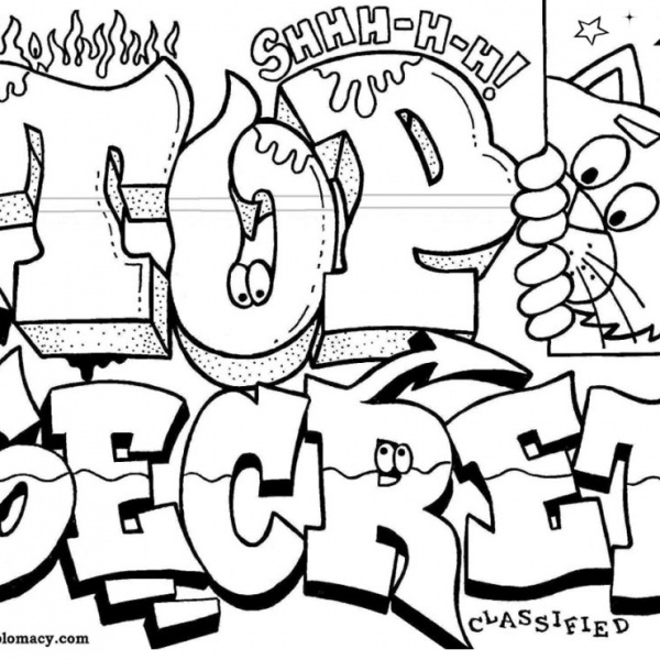 Graffiti Coloring Pages Line Art - Free Printable Coloring Pages