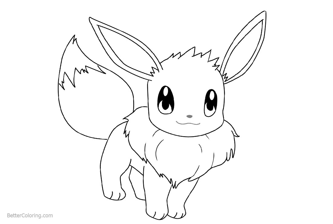 59 Cute Cute Eevee Pokemon Coloring Pages for Kids