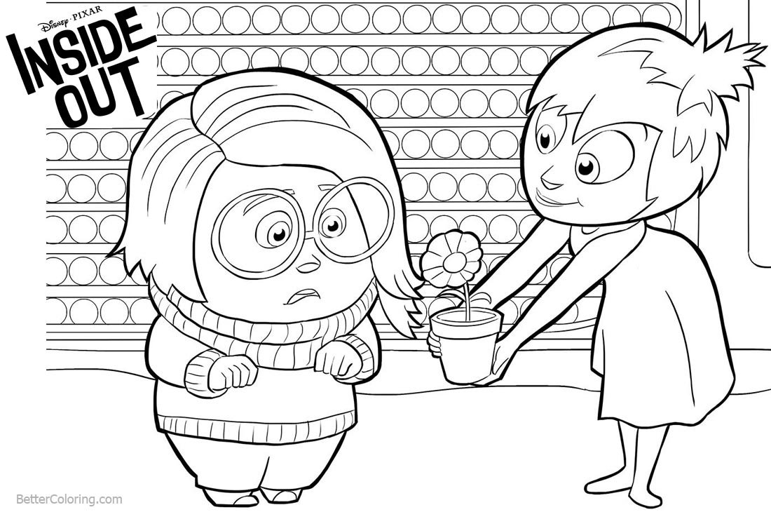 Inside Out Coloring Pages Joy Give Sadness A Flower - Free Printable ...