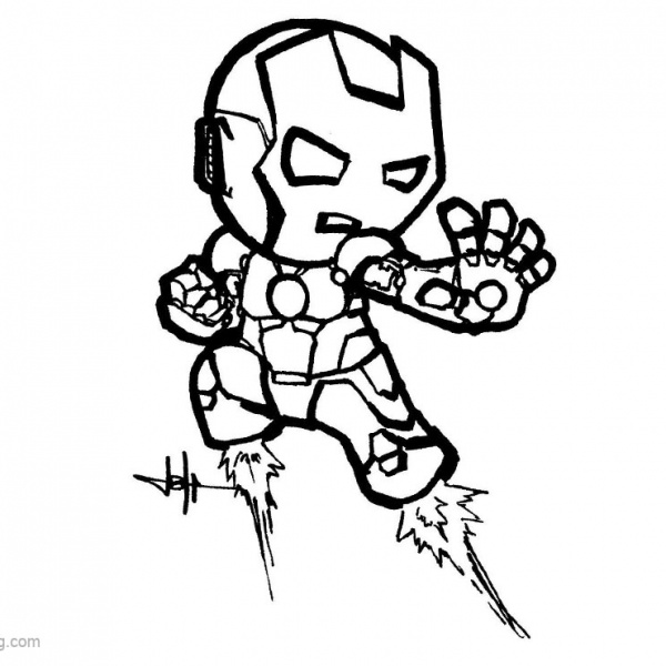 Chibi Iron Man Coloring Pages Flying Clipart - Free Printable Coloring ...