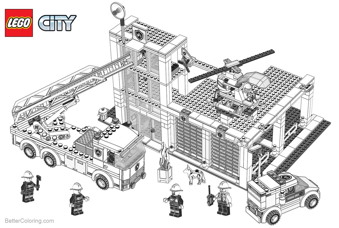 Lego City Coloring Pages Building Construction Free Printable Coloring Pages