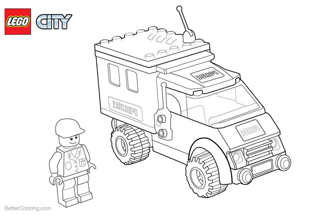 lego policeman pages coloring pages