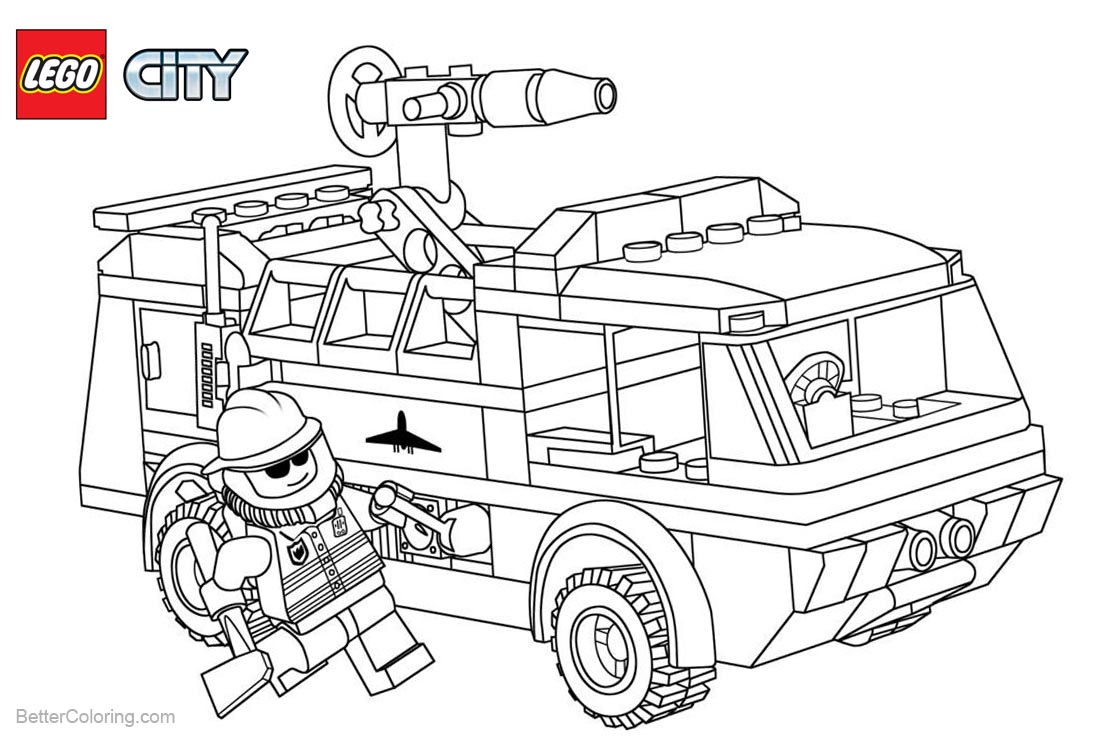 LEGO Firefighter Coloring Pages