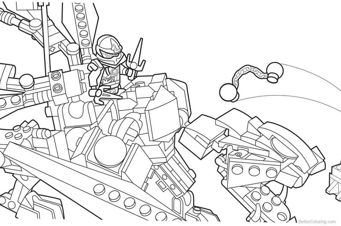 Lego Ninjago Coloring Pages Fighting - Free Printable Coloring Pages