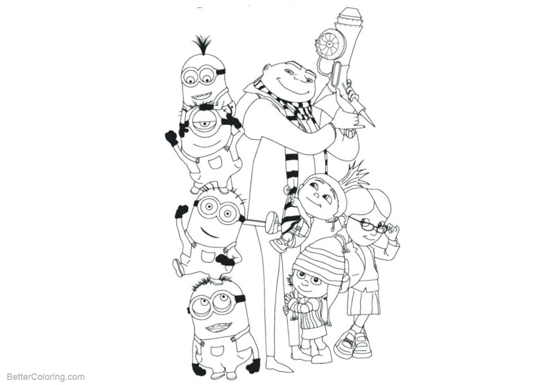 Minion Despicable Me Coloring Pages Characters - Free Printable ...