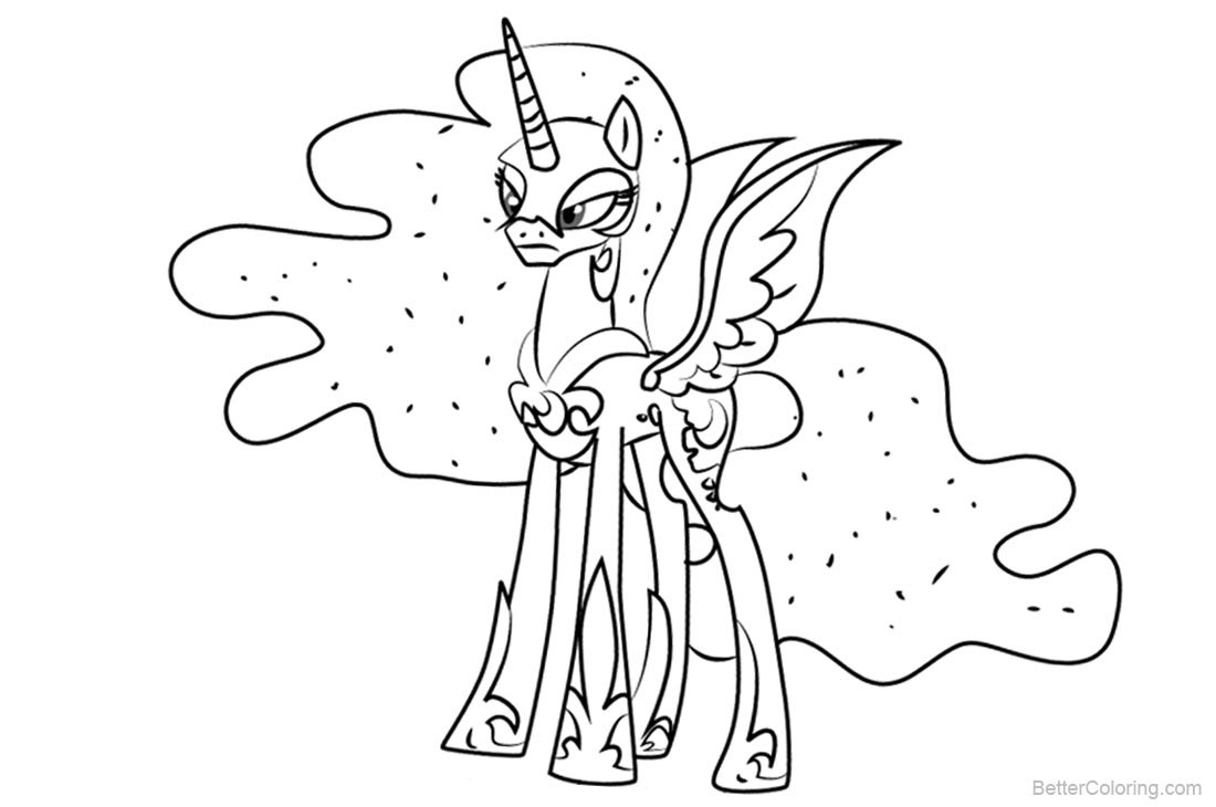My Little Pony Coloring Pages Nightmare Moon - Free Printable Coloring