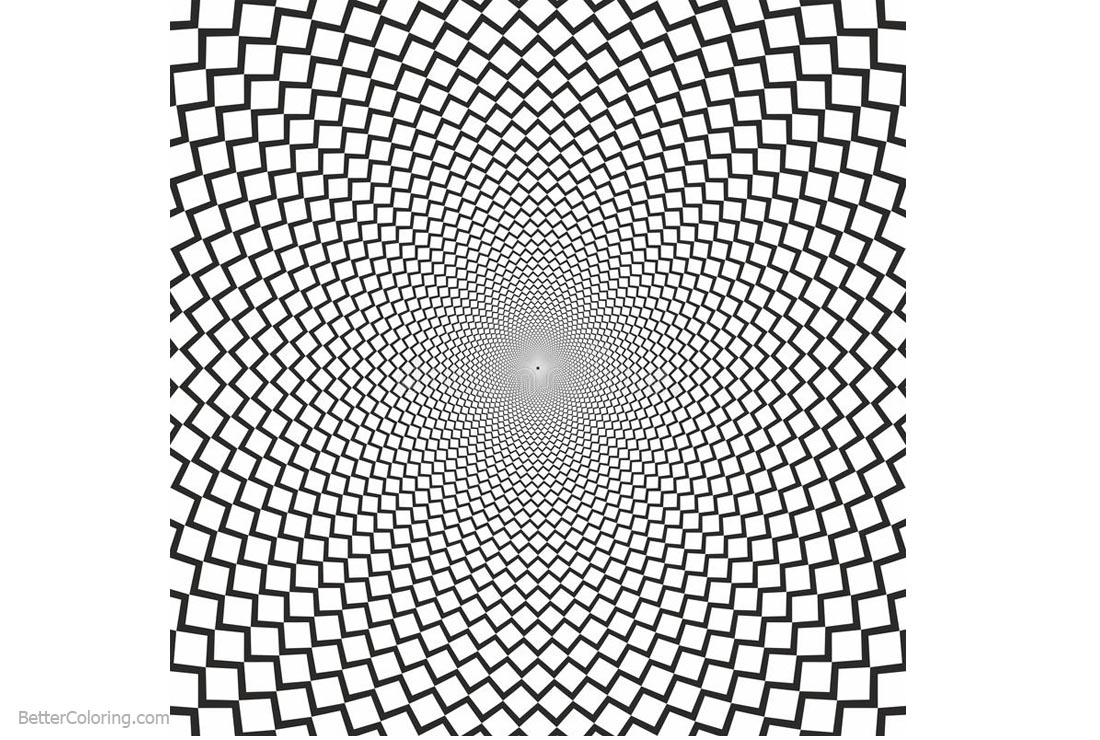 Optical Illusion Coloring Pages Sharp Lines 