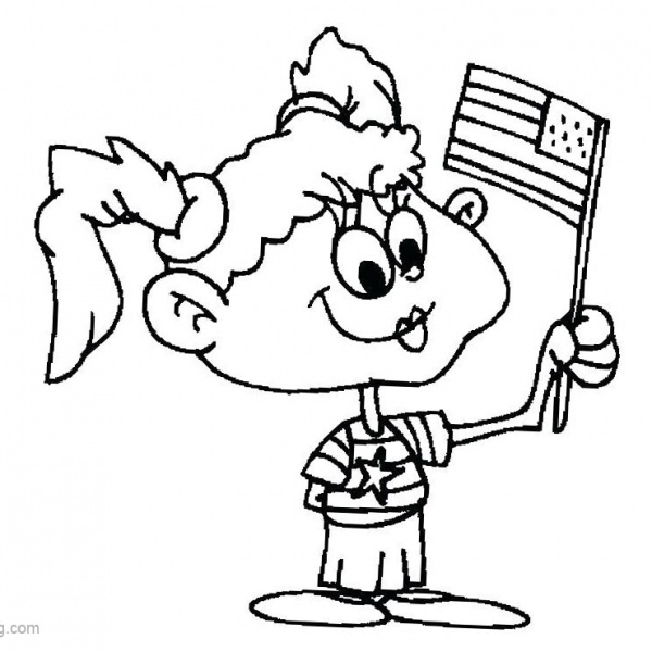 Patriotic Coloring Pages Owl with Flag - Free Printable Coloring Pages