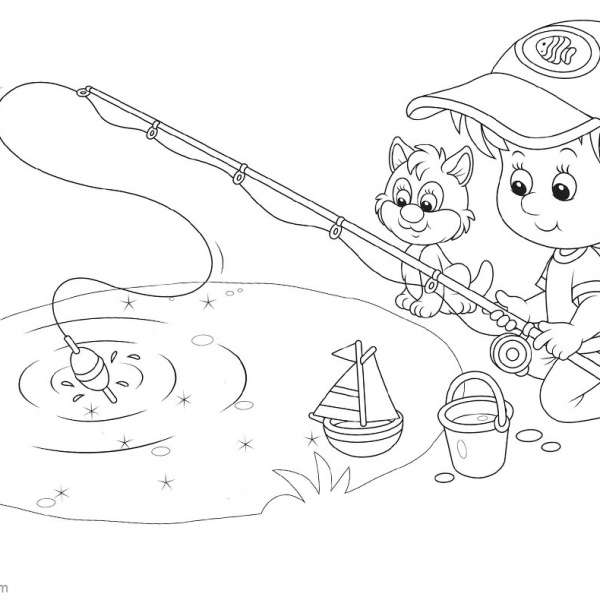 Pond Coloring Pages Sketch - Free Printable Coloring Pages