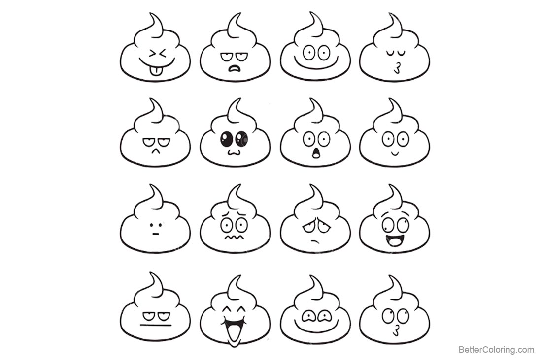 Poop Emoji Coloring Pages Free Printable Coloring Pages