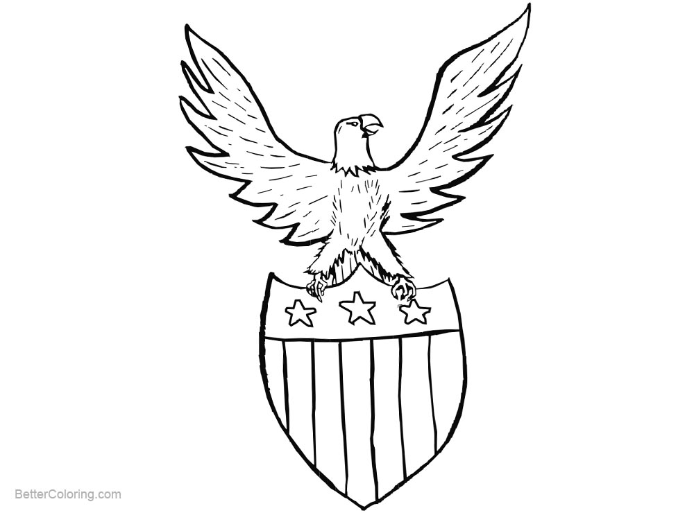 Simple Patriotic Coloring Pages Eagle - Free Printable Coloring Pages