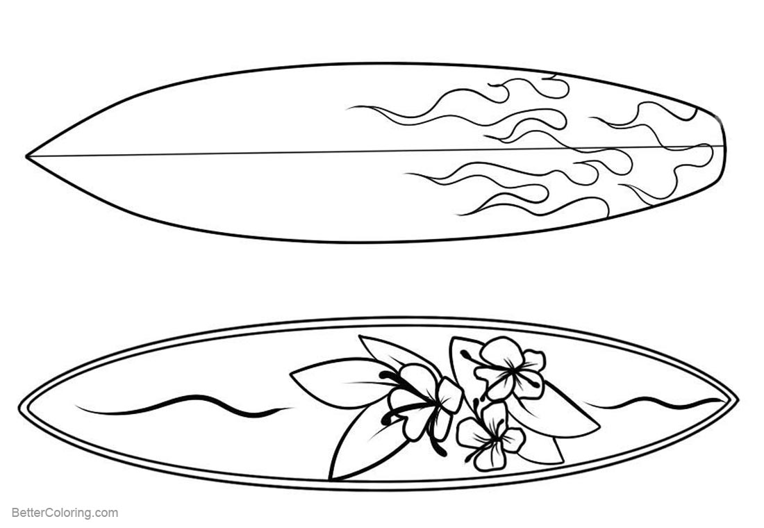 printable coloring page of surf board coloring home - Jennies Blog
