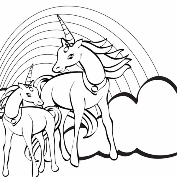 Chibi Unicorn Coloring Pages Easy Clipart - Free Printable Coloring Pages