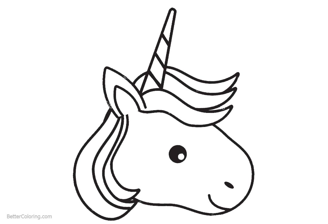 Unicorn Coloring Pages Head Clipart Free Printable