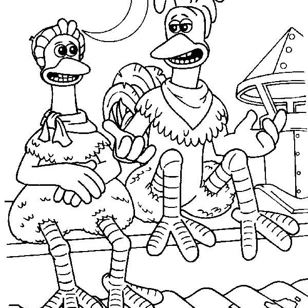 mac coloring page in black and white chicken run