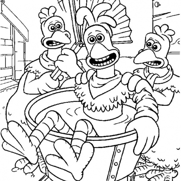 color pages bunty chicken run