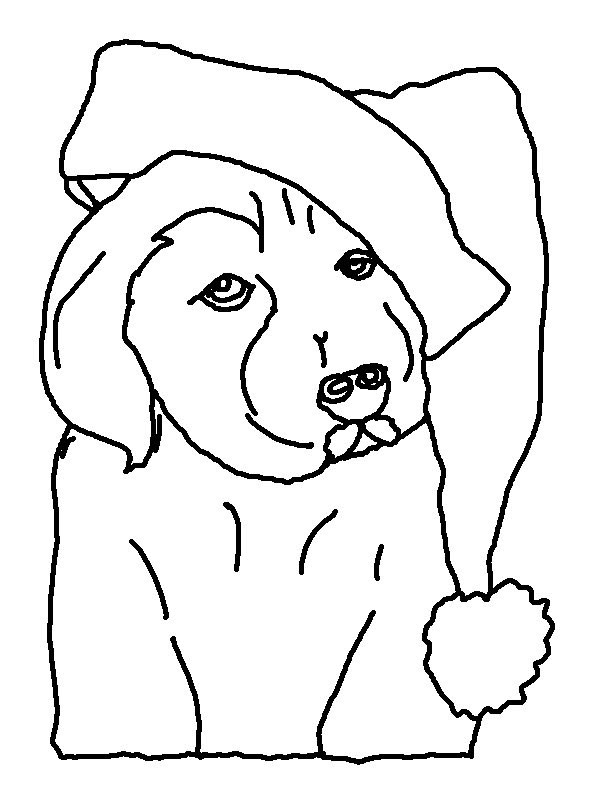 Christmas Dog Coloring Pages Lineart - Free Printable Coloring Pages