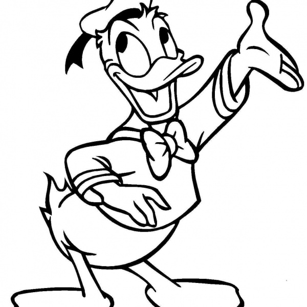 Donald Duck Coloring Pages Playing Ukulele Clipart - Free Printable