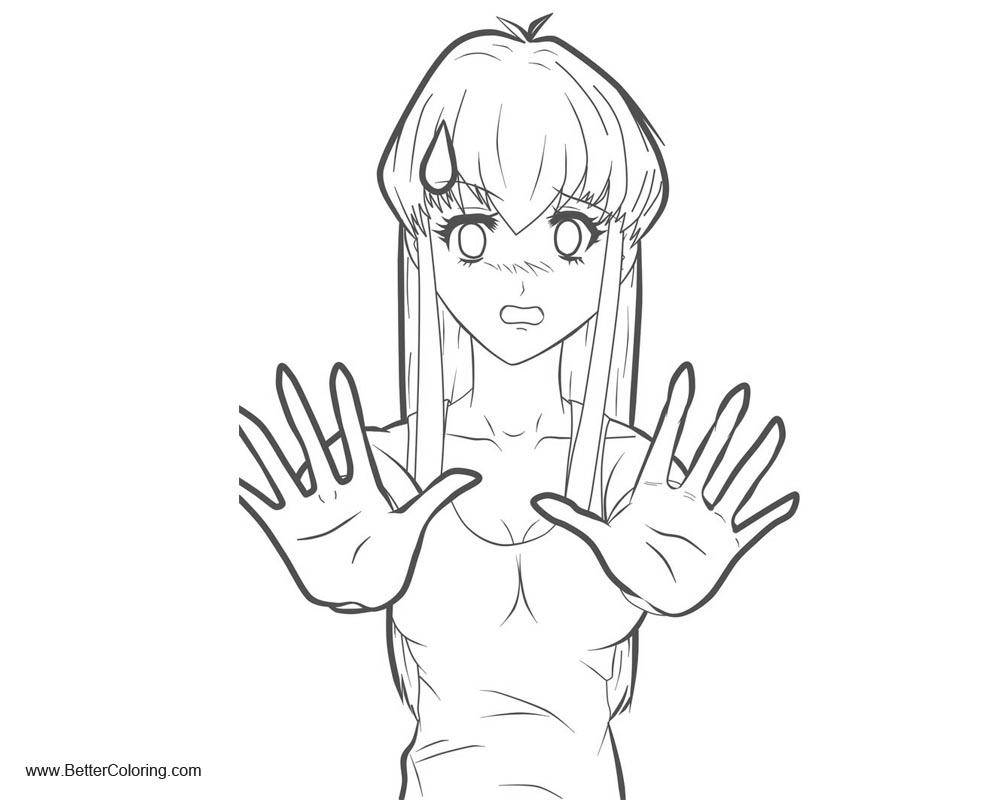 Download Girly Coloring Pages Shocked Scared Anime Girl by ...