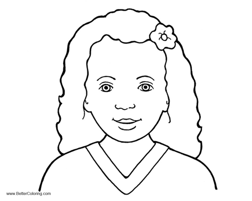 Download Girly Coloring Pages with Flower on Head - Free Printable ...