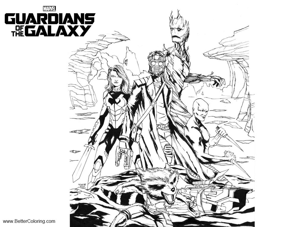 Guardians Of The Galaxy Coloring Pages Inks By Hawkdraws Free Printable Coloring Pages