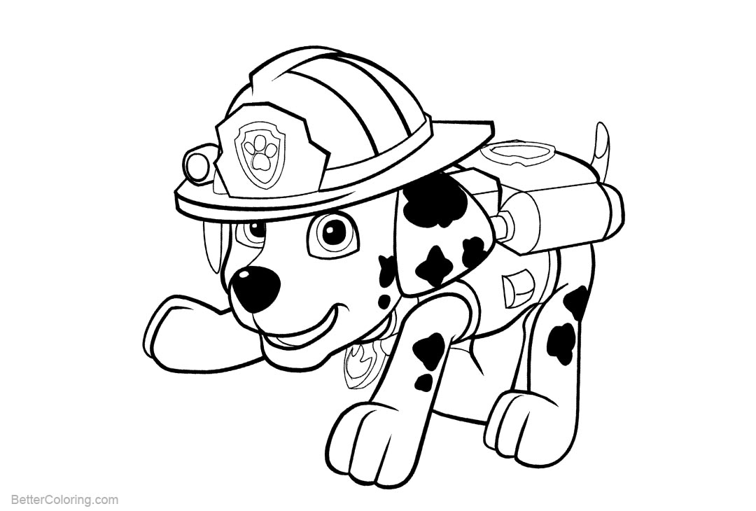 PAW Patrol Coloring Pages Marshall - Free Printable Coloring Pages