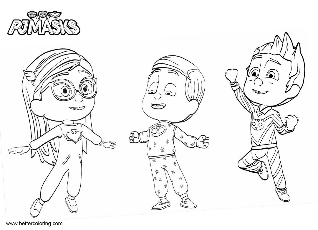 PJ Mask Characters Coloring Pages Boys and GIrl - Free Printable ...