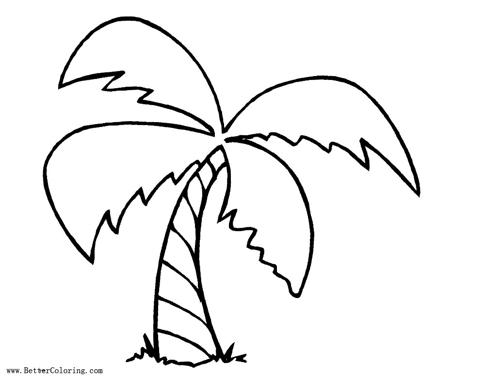 Palm Tree Coloring Pages Line Drawing - Free Printable Coloring Pages