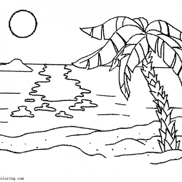 Palm Tree Coloring Pages Realistic Drawing - Free Printable Coloring Pages