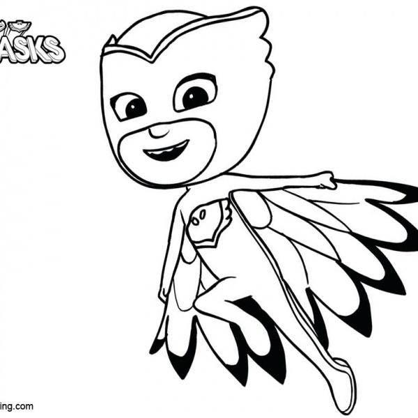 Catboy Coloring Pages PJ Masks with Vehicles - Free Printable Coloring ...