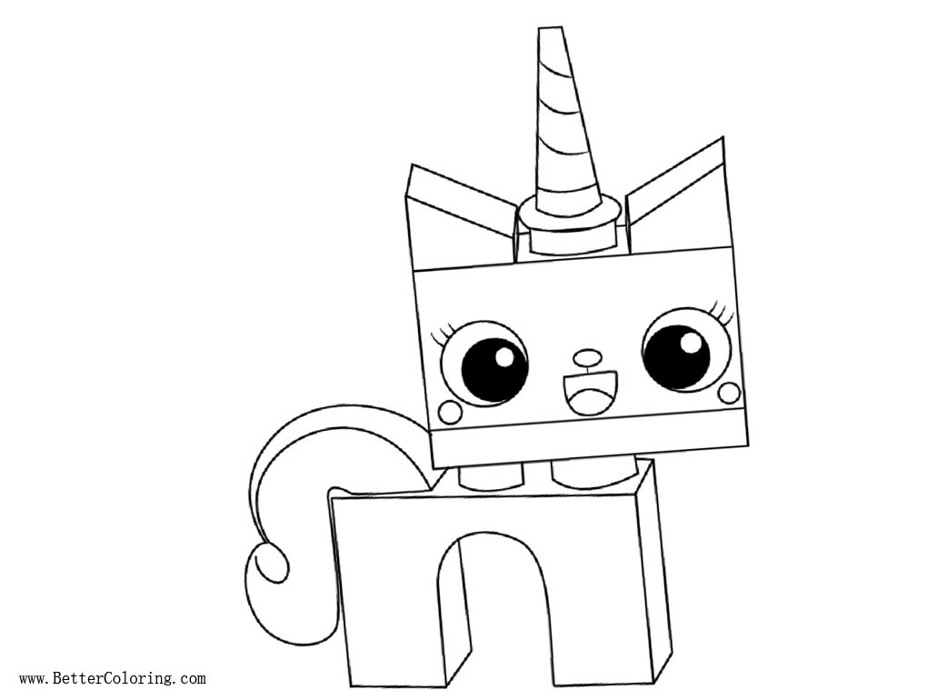 Princess Unikitty Coloring Pages Lineart - Free Printable