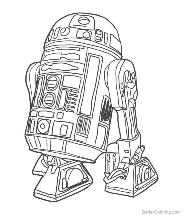 R2D2 Coloring Pages Sketch by Luna Abyss - Free Printable Coloring Pages