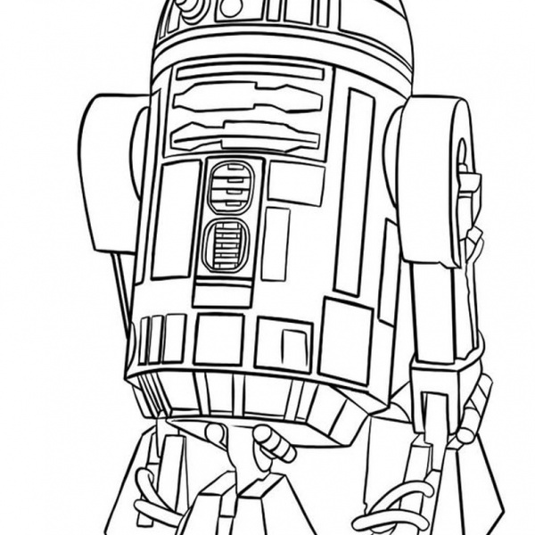 Lego R2D2 Coloring Pages Outline by Michel Bozgounov - Free Printable