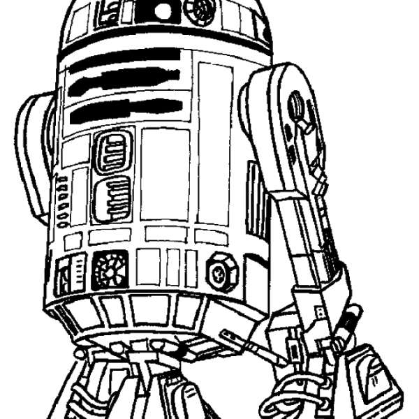 Lego R2D2 Coloring Pages Outline by Michel Bozgounov - Free Printable