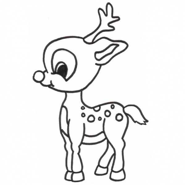 Reindeer Coloring Pages Cartoon Drawing - Free Printable Coloring Pages