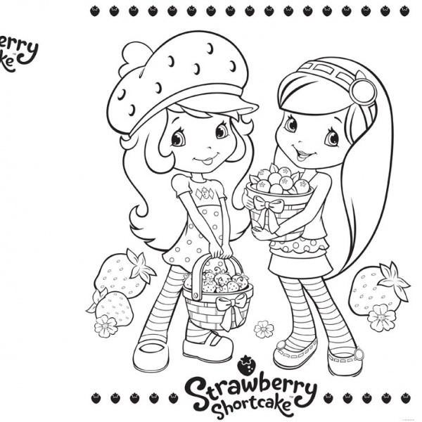 Strawberry Shortcake Coloring Pages Line Drawing - Free Printable ...