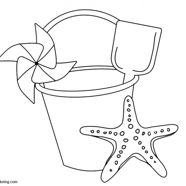 Summer Beach Fun Coloring Pages with Palm Tree and Drink - Free ...