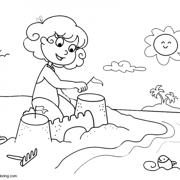 Summer Fun Coloring Pages Landscape Surfboard - Free Printable Coloring ...